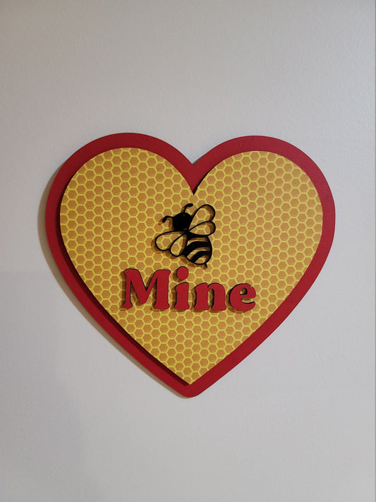 Bee Mine, Bee Mine Valentine, Bee Valentine Sign, Gift for Her, Gift for Bee lover, honey comb sign