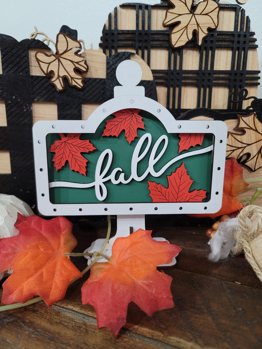Banister Post Add-On, fall sign add ons, interchangeable fall signs